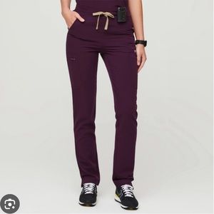 FIGS Yola Skinny High Waisted Scrub Pants Deep Purple Size Small